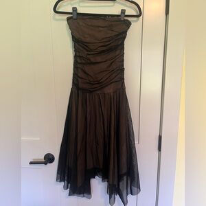 Heart Moon Star Strapless Black Dress